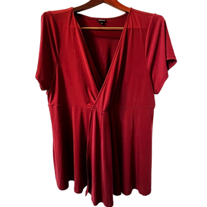 Torrid Deep Red Wrap Blouse 3